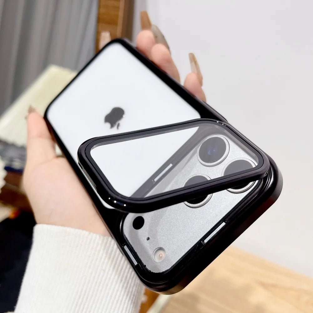 Skanto | Ultra-tynn iPhone 17 deksel med sammenleggbart kamerastativ og glassbeskyttelse