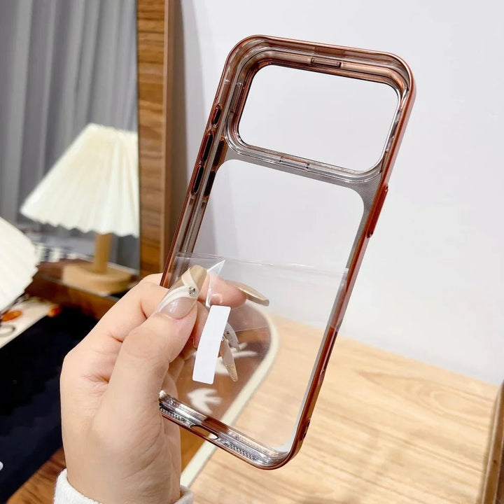 Ultradunn iPhone 17 Hülle med faltbare kameraständer og glassbeskyttelse