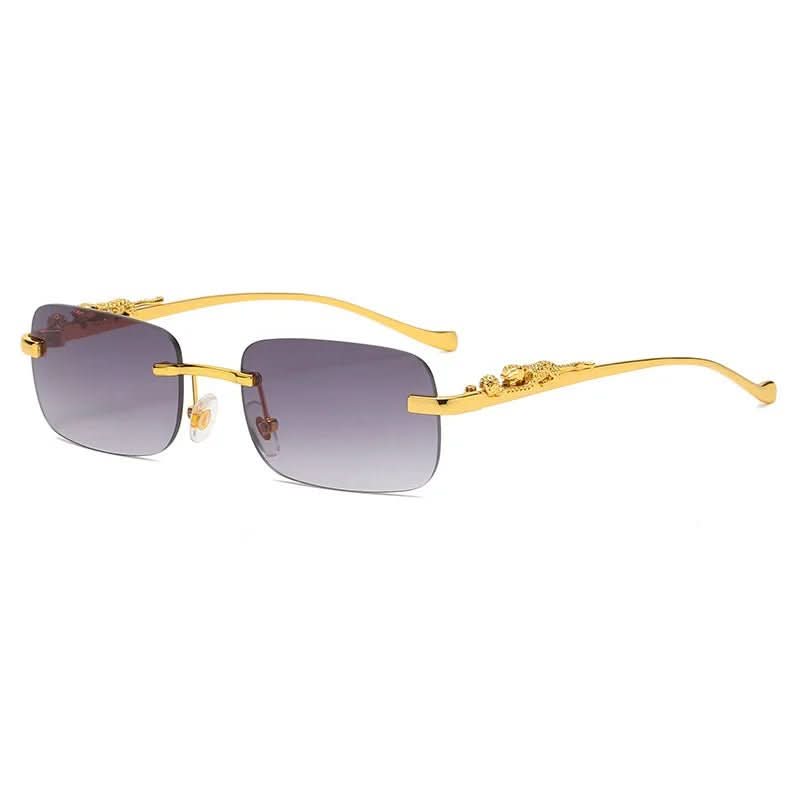Skanto | Rimless Leopard Head Solbriller med UV400 Beskyttelse
