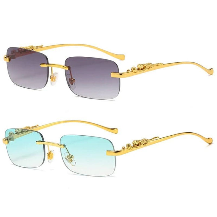Skanto | Rimless Leopard Head Solbriller med UV400 Beskyttelse