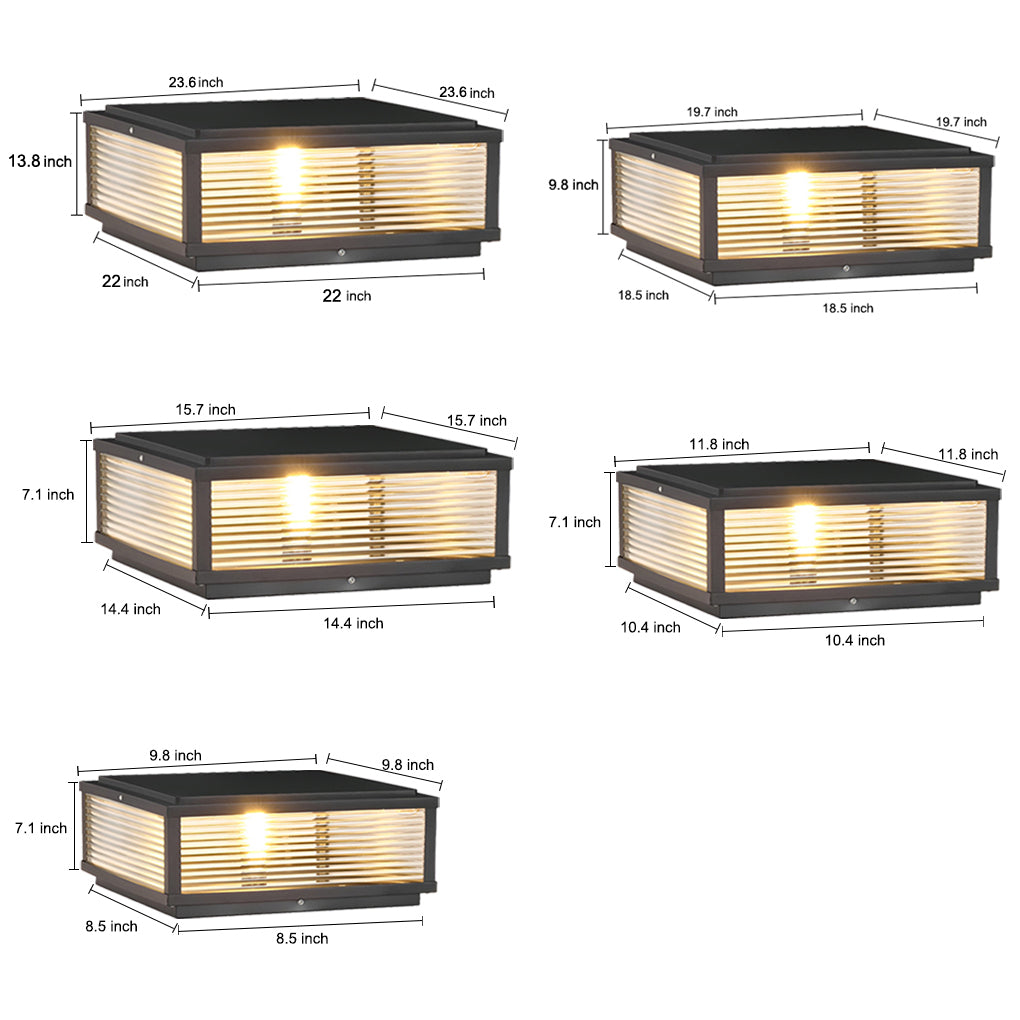 Skanto | Dekorativ postlampe med kvadratisk glasskjerm