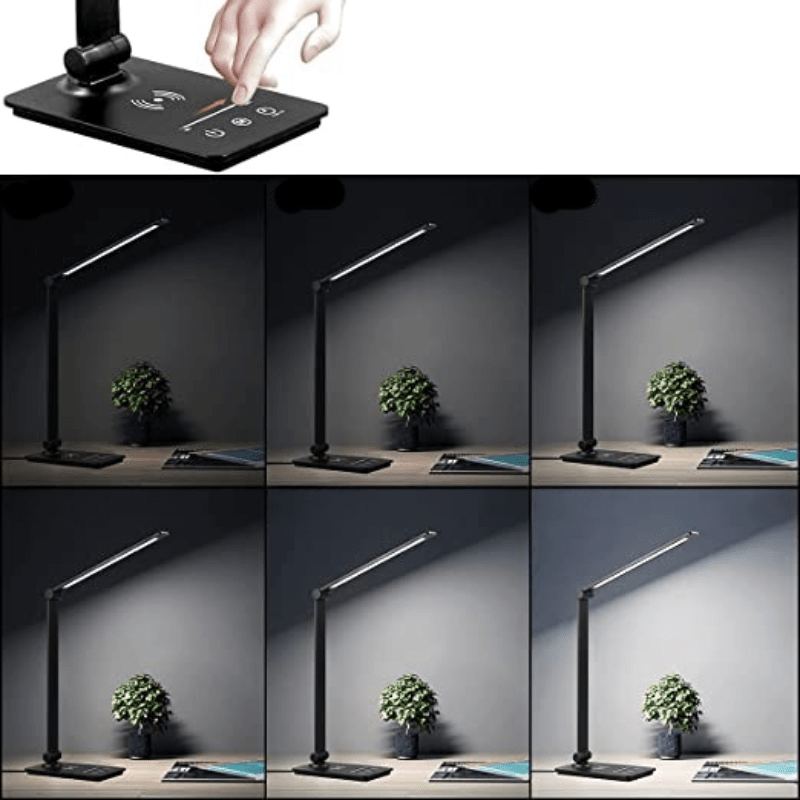 Skanto | LED skrivebordslampe med trådløs lading og justerbar lysstyrke