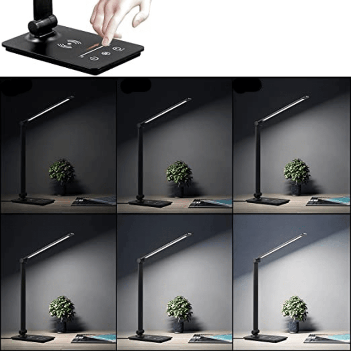 Skanto | LED skrivebordslampe med trådløs lading og justerbar lysstyrke
