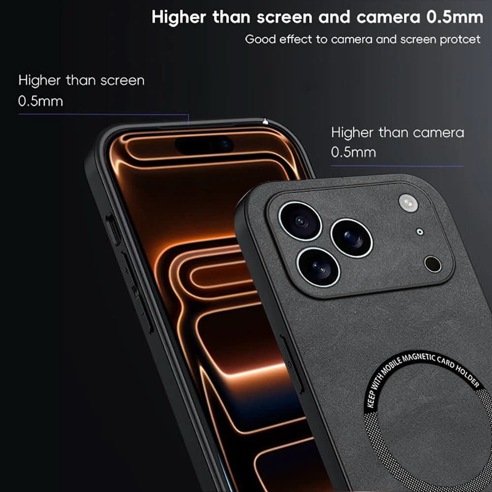 Skanto | Premium lær MagSafe-deksel for iPhone 11-17 serie
