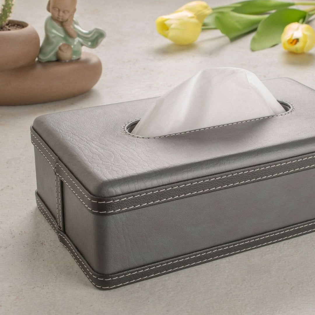 Skanto | Luscenta Lærveske | Håndlaget Tissueholder | Elegant Design Laget av Fuskeskinn | For Hjem, Kontor & Bil