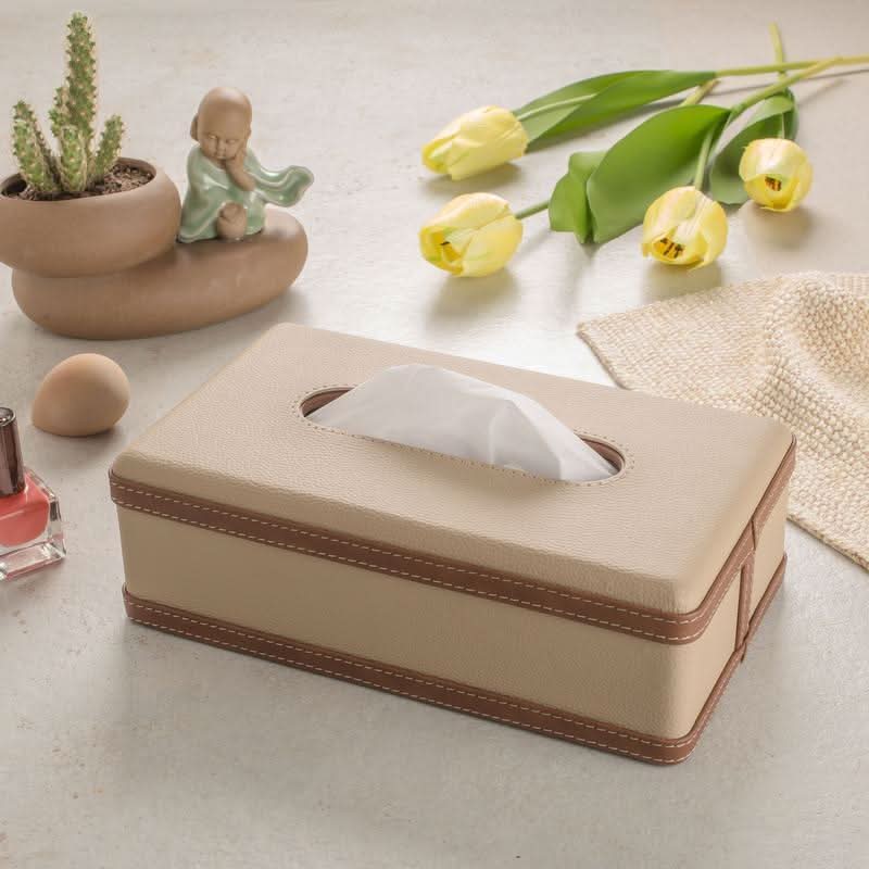 Skanto | Luscenta Lærveske | Håndlaget Tissueholder | Elegant Design Laget av Fuskeskinn | For Hjem, Kontor & Bil