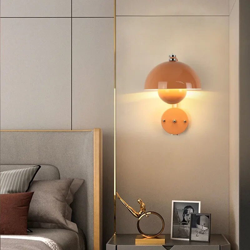Moderne LED-vegglampe med soppmotiv | Stilig nattlys for soverom og stue