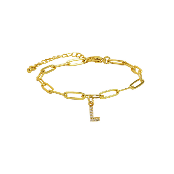 Skanto | Delikat papirklips bokstavinitial armbånd
