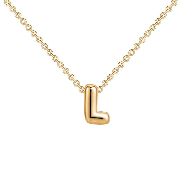 Skanto | Dainty Bubble Letter Initial Necklace