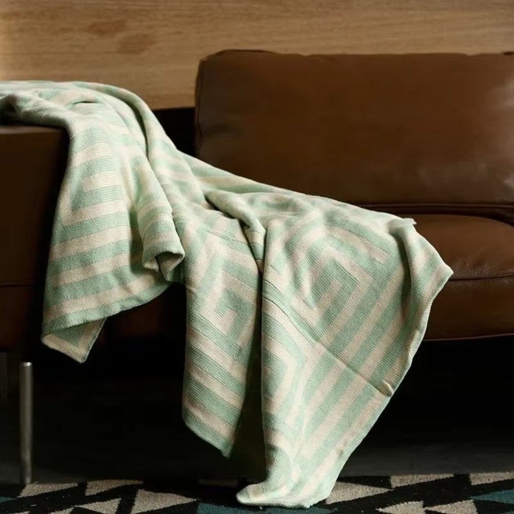 Skanto | Labyrintisk Geometrisk Jacquard Kaste Teppet