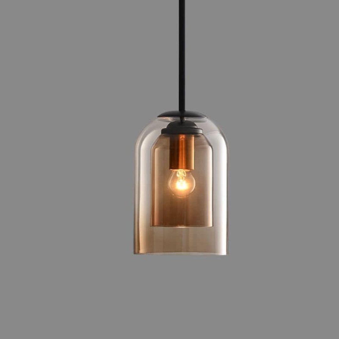 LuxeBeam-lampe – Moderne pendellampe laget av dobbeltbuet glass