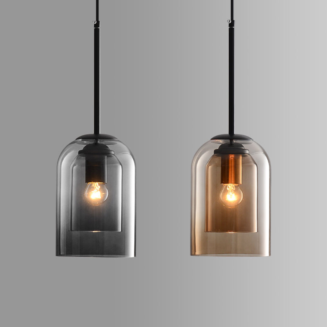 LuxeBeam-lampe – Moderne pendellampe laget av dobbeltbuet glass