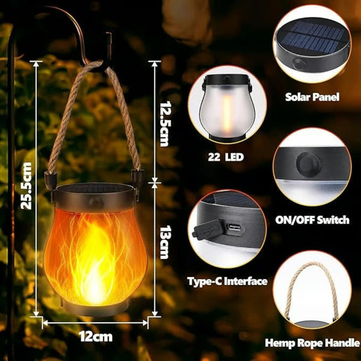 Skanto | Midtpunkt Sollys Vanntett Lantern Flammende Hage Lampe