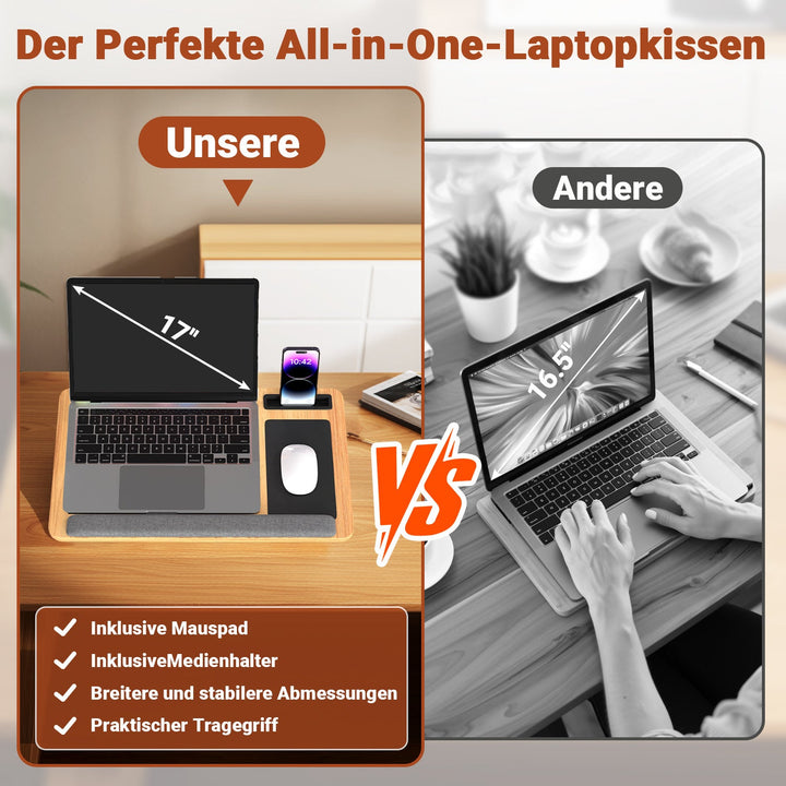 Laptopputerpute ergonomisk laptopbord med håndleddsstøtte & polstret | Skanto