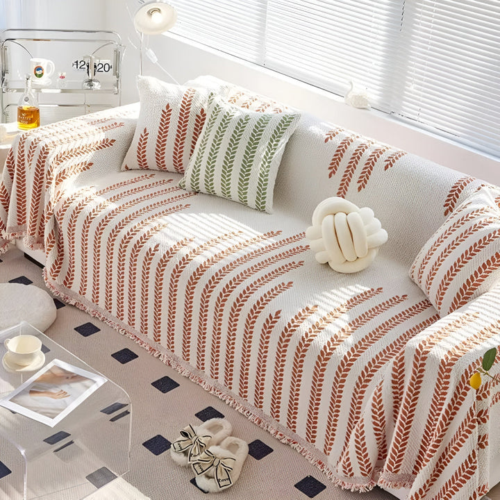 Skanto | Leaf Fringed Lace Sofa Cover