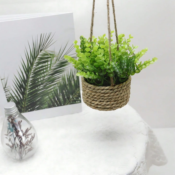 Skanto | Leafara Henge Kunstig Plante i Vevd Kurvpotte