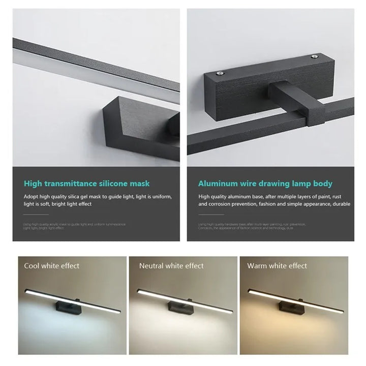 Skanto | LED Speilbelysning - Baderomsvegglampe Vannavstøtende