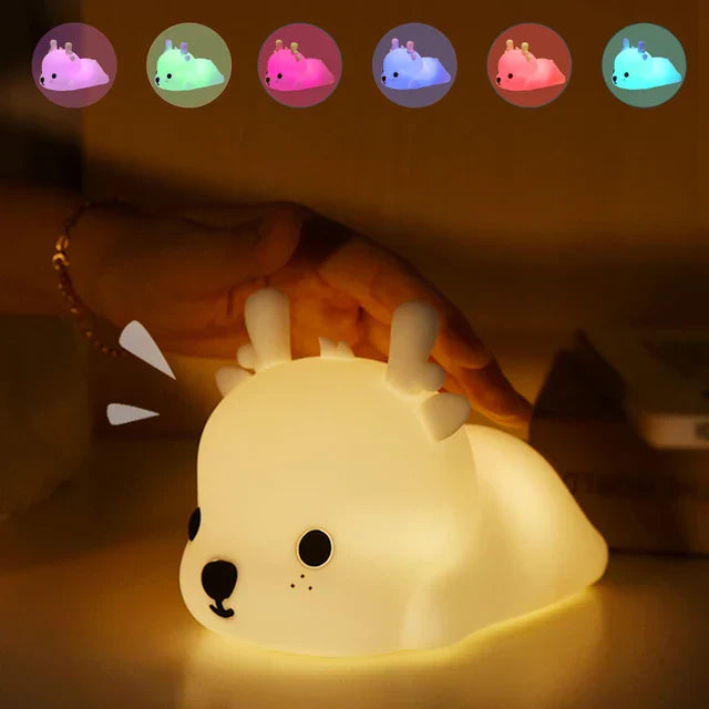 LED Nattlys for Barn – Dimmbar Nattlampe med -Design, USB Oppladbar, Berøringskontroll | Skanto