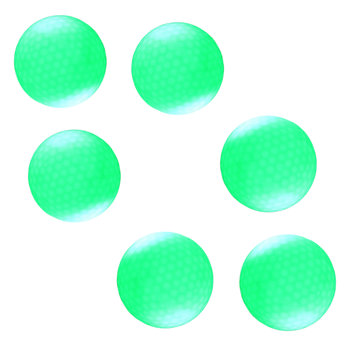 Pakke med 6 golfballer med LED-lys