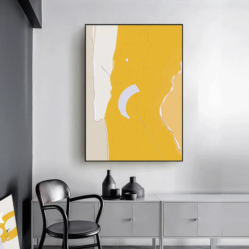 Sitrongul Abstrakt Veggkunst Fine Art Lerretutskrifter Moderne Minimalistiske Fargerike Nordiske Bilder For Stue Soverom Kunst Dekor | Skanto