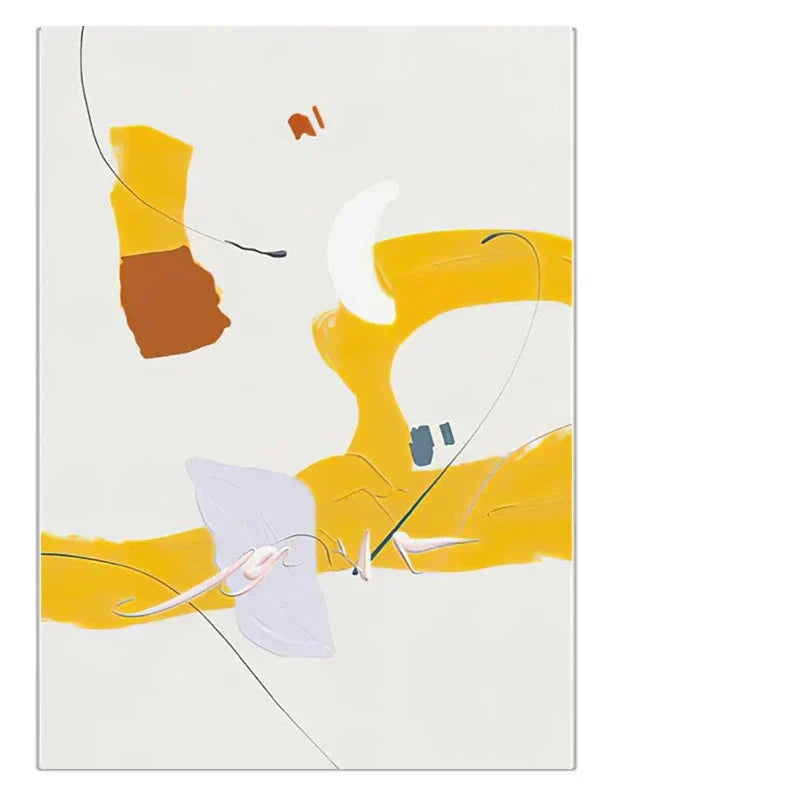 Sitrongul Abstrakt Veggkunst Fine Art Lerretutskrifter Moderne Minimalistiske Fargerike Nordiske Bilder For Stue Soverom Kunst Dekor | Skanto