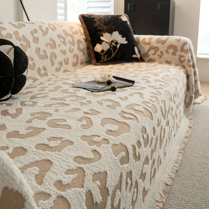 Skanto | Leopard Print Bohemsk Sofatrekk