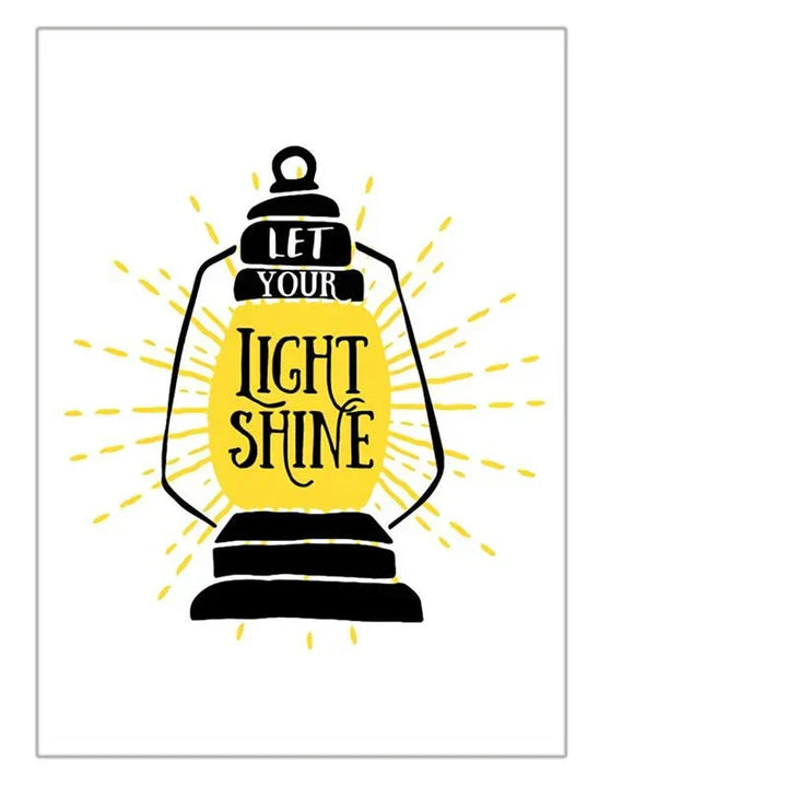 La ditt lys skinne Inspirerende sitater veggkunst Gul Svart lerretstrykk Daglig mantra Positivitet plakatbilder For stue soverom kontor kunstdekorasjon | Skanto