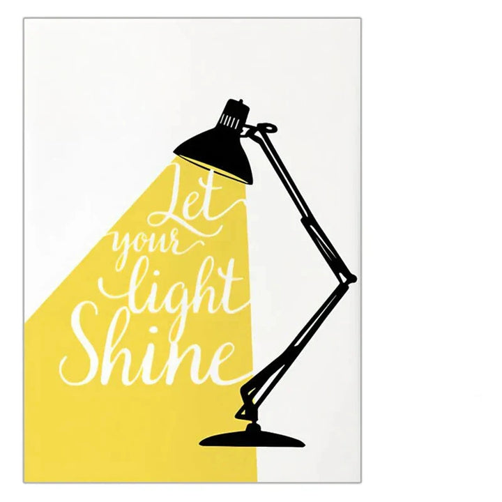La ditt lys skinne Inspirerende sitater veggkunst Gul Svart lerretstrykk Daglig mantra Positivitet plakatbilder For stue soverom kontor kunstdekorasjon | Skanto