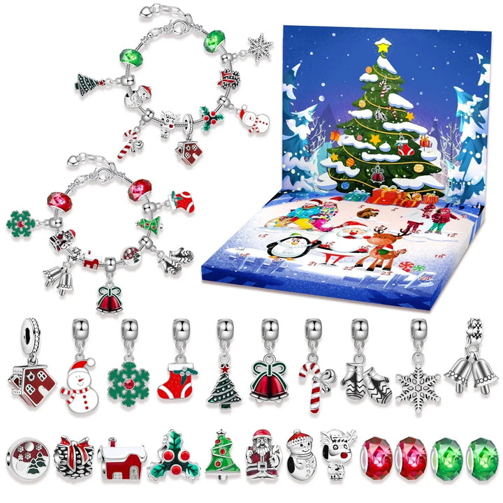 Skanto | JoyCraft Adventskalender Gaveeske 2025 – 24-dagers DIY kalender for jenter med snømann & julenisse