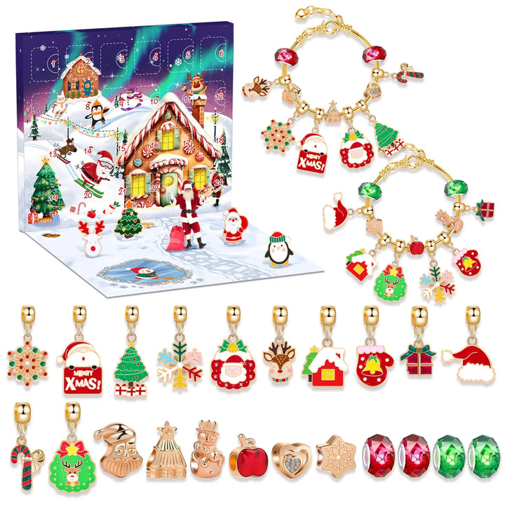 Skanto | JoyCraft Adventskalender Gaveeske 2025 – 24-dagers DIY kalender for jenter med snømann & julenisse