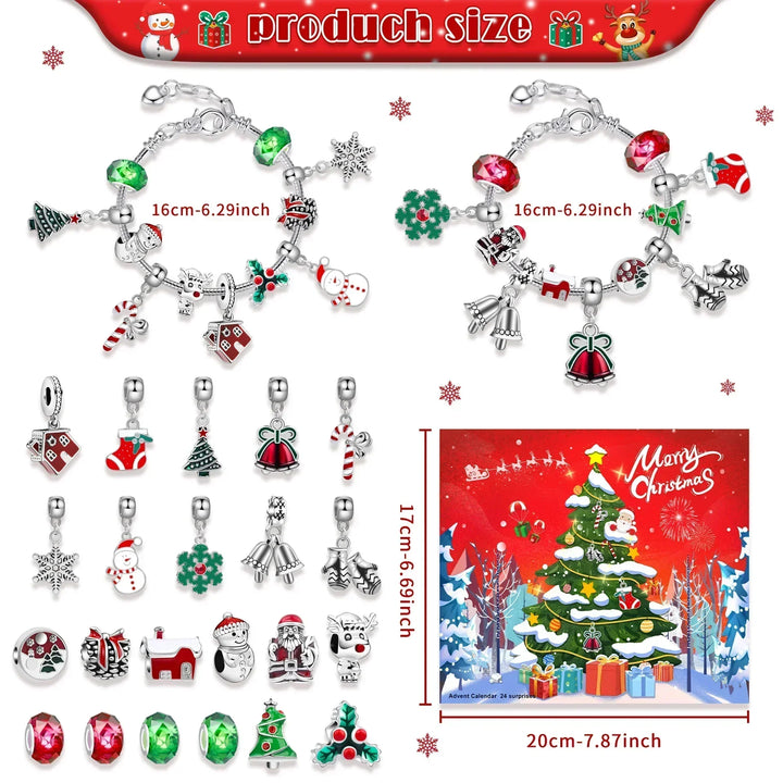 Skanto | JoyCraft Adventskalender Gaveeske 2025 – 24-dagers DIY kalender for jenter med snømann & julenisse