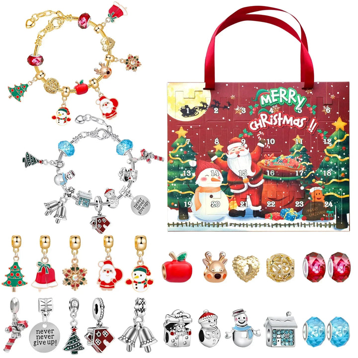 Skanto | JoyCraft Adventskalender Gaveeske 2025 – 24-dagers DIY kalender for jenter med snømann & julenisse