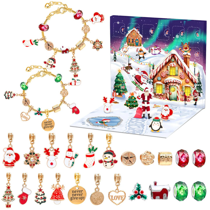Skanto | JoyCraft Adventskalender Gaveeske 2025 – 24-dagers DIY kalender for jenter med snømann & julenisse