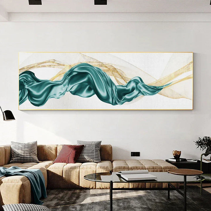 Lett luksus flytende abstrakt bånd veggkunst fin kunst lerretsutskrifter storskjermbilde for over sengen bilder for over sofaen | Skanto