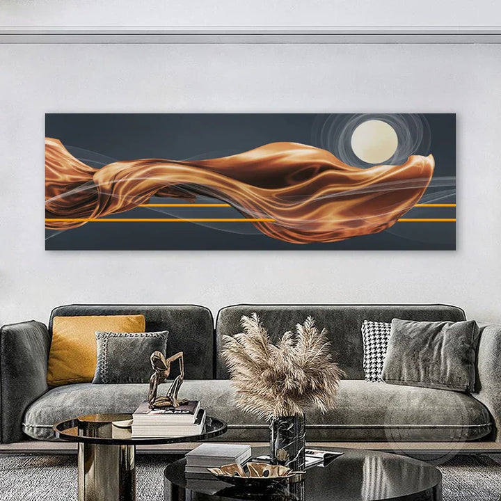 Lett luksus flytende abstrakt bånd veggkunst fin kunst lerretsutskrifter storskjermbilde for over sengen bilder for over sofaen | Skanto