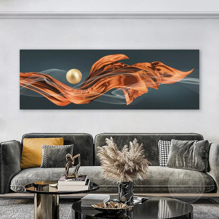 Lett luksus flytende abstrakt bånd veggkunst fin kunst lerretsutskrifter storskjermbilde for over sengen bilder for over sofaen | Skanto