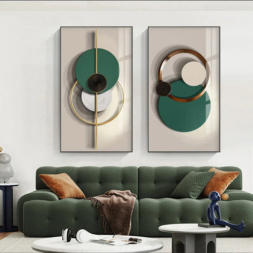 Lett luksus moderne estetikk sol & måne veggkunst fine kunst lerretsutskrifter bilder for stue spisestue hjemmekontor innredning | Skanto