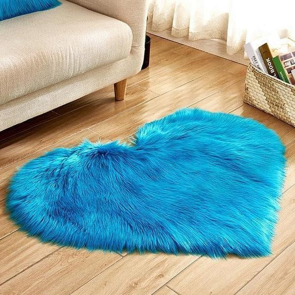 Love Heart Formet Falsk Saueskinn Fur Teppet | Skanto