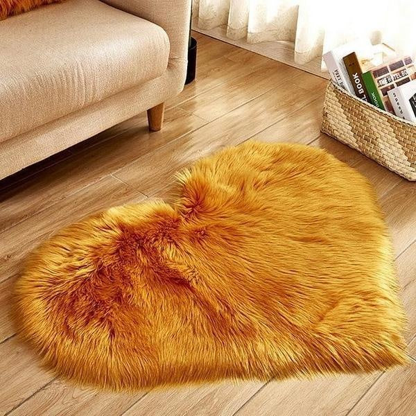 Love Heart Formet Falsk Saueskinn Fur Teppet | Skanto