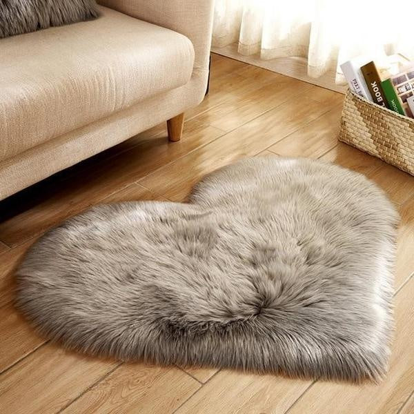 Love Heart Formet Falsk Saueskinn Fur Teppet | Skanto