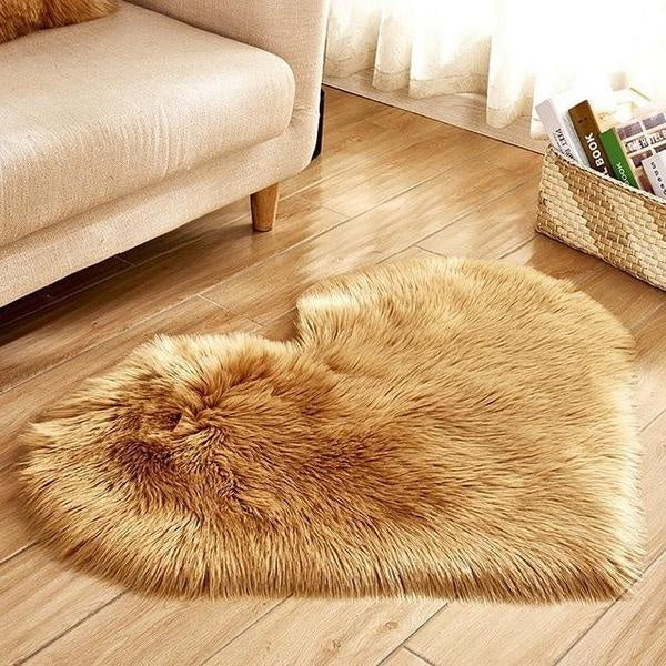 Love Heart Formet Falsk Saueskinn Fur Teppet | Skanto
