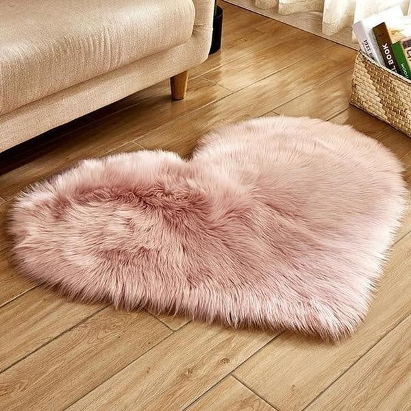 Love Heart Formet Falsk Saueskinn Fur Teppet | Skanto