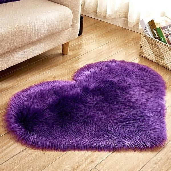 Love Heart Formet Falsk Saueskinn Fur Teppet | Skanto