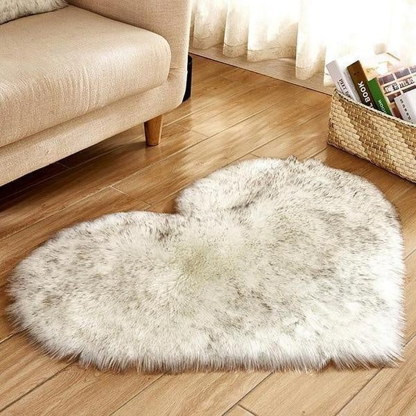 Love Heart Formet Falsk Saueskinn Fur Teppet | Skanto