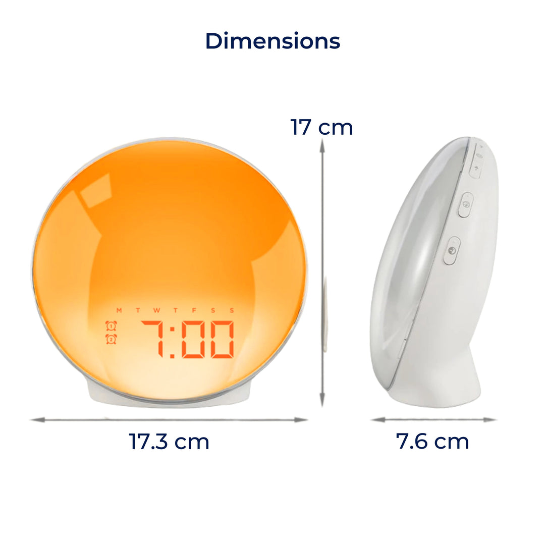 LumiRise | Soloppgang Vekkerklokke – Naturlig Vekke Lys – Ambient Belysning – Ideell for Mørke Morgener Skanto