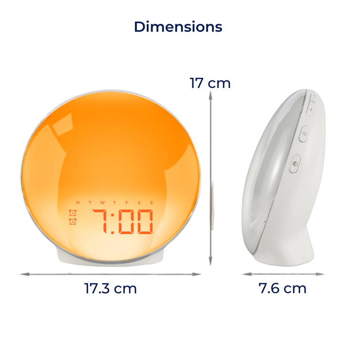 LumiRise | Soloppgang Vekkerklokke – Naturlig Vekke Lys – Ambient Belysning – Ideell for Mørke Morgener Skanto