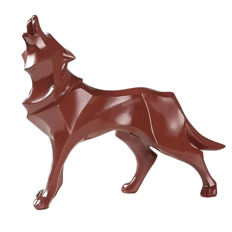LupoForm – Geometrisk Ulv Statue med Skarpe Kanter Design for Moderne Rom Skanto