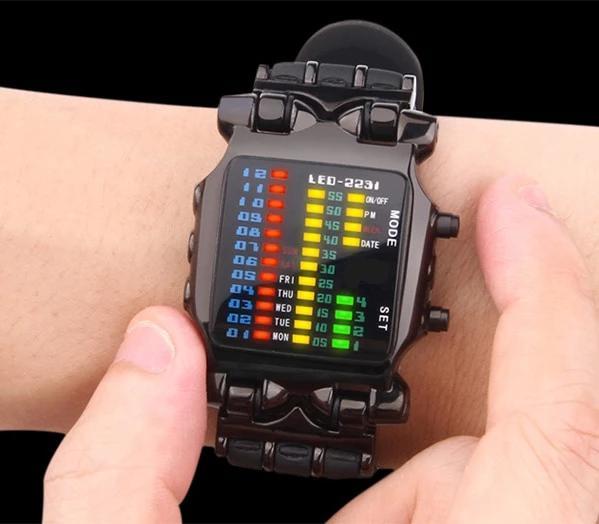 Skanto | Luksusklokker Menn Moteklokke Gummireim LED Digital Klokke Menn Vanntett Sports Militærklokker Relogios Masculino