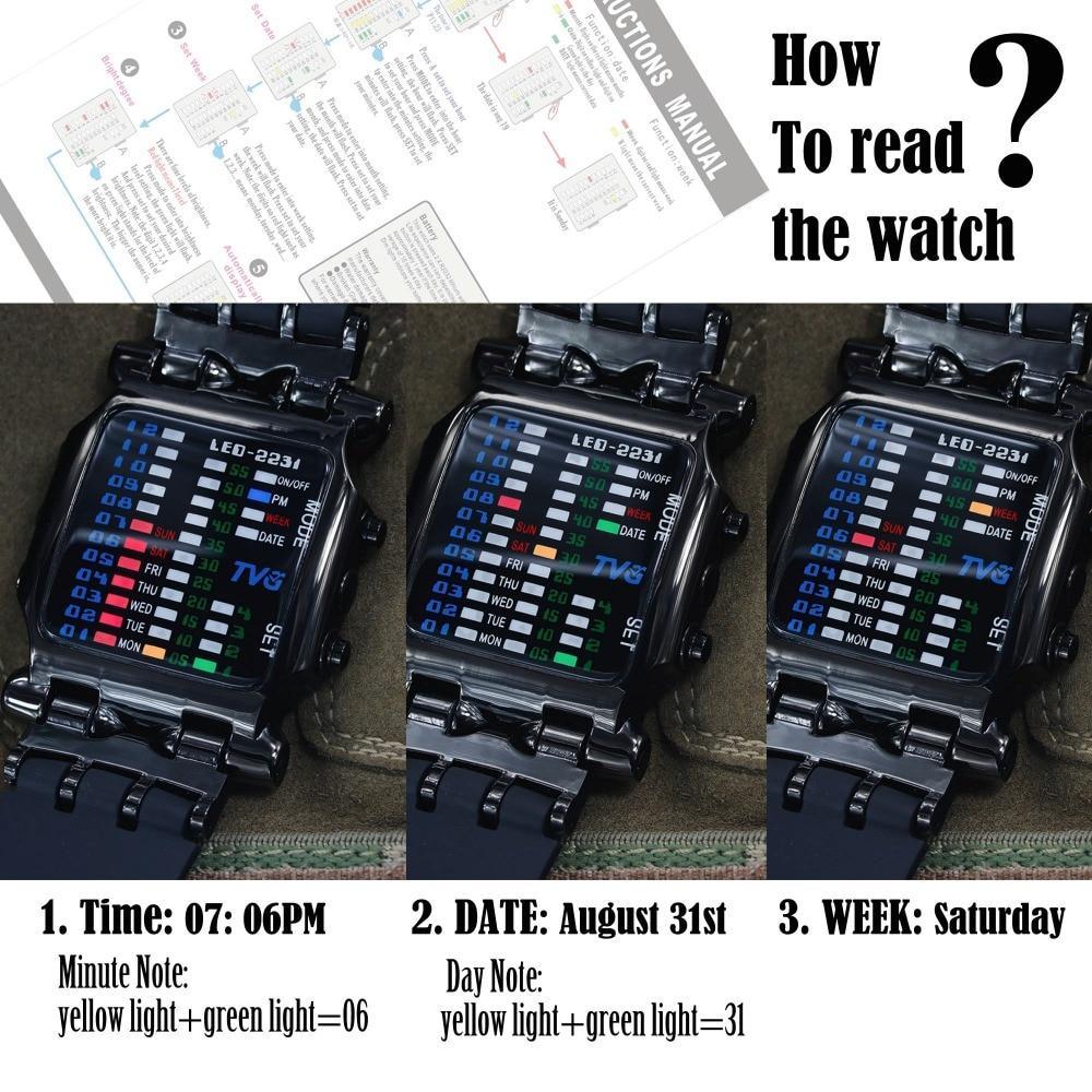 Skanto | Luksusklokker Menn Moteklokke Gummireim LED Digital Klokke Menn Vanntett Sports Militærklokker Relogios Masculino