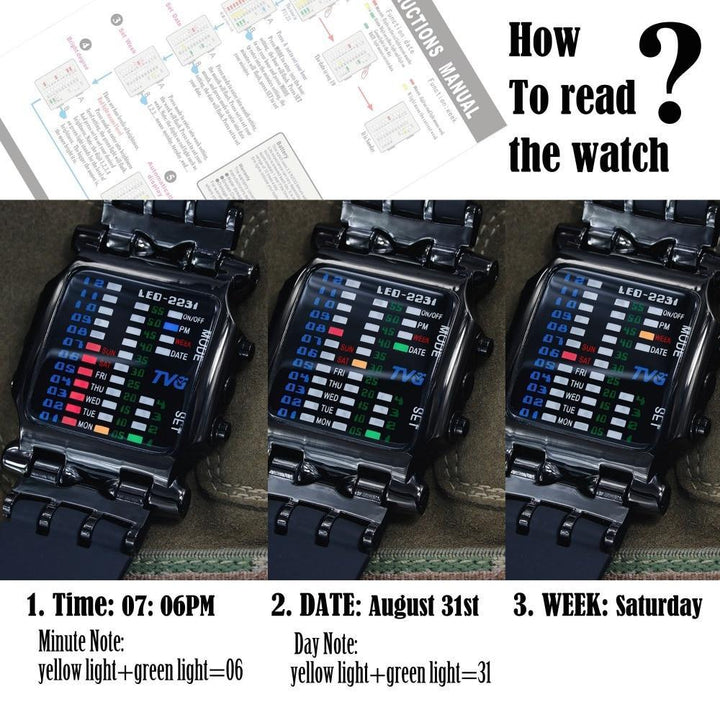 Skanto | Luksusklokker Menn Moteklokke Gummireim LED Digital Klokke Menn Vanntett Sports Militærklokker Relogios Masculino
